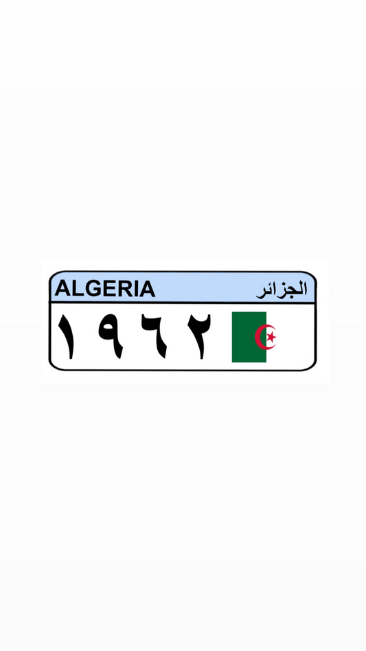 ALGERIA LICENSE PLATE STICKER